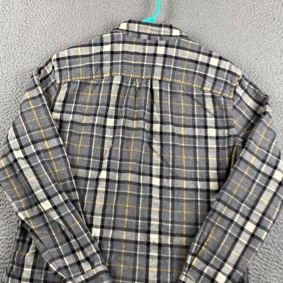L.L.Bean Scotch Plaid Flannel Shirt Slightly Fitted Men's Medium Gray Plaid - Picture 10 of 10